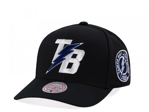 Mitchell & Ness Tampa Bay Lightning Pro Crown Fit Vintage Black Snapback Cap