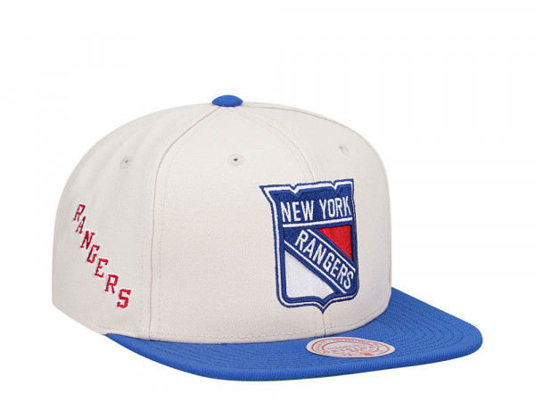 Mitchell & Ness New York Rangers Vintage Off-White Snapback Cap
