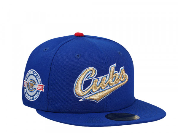 New Era Chicago Cubs Wrigley Field Anniversary Royal Gold Edition 59Fifty Fitted Cap