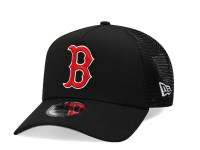 New Era Boston Red Sox Black Trucker A Frame 9Forty Snapback Cap