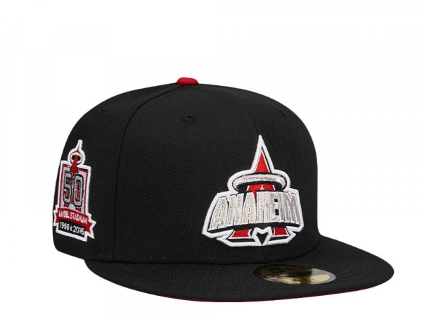 New Era Anaheim Angels Angel Stadium Black and Red Edition 59Fifty Fitted Cap