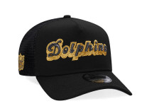 New Era Miami Dolphins Black and Gold Classic Edition Trucker A Frame 9Forty Cap