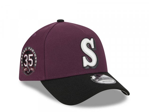 New Era Seattle Mariners 35th Anniversary Two Tone Plum 9Forty A Frame Snapback Cap