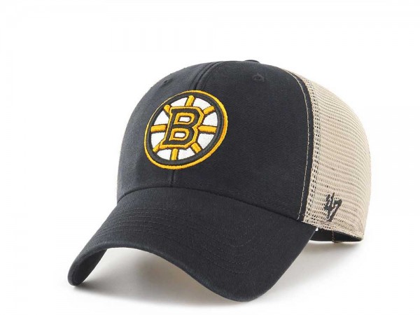 47Brand Boston Bruins Vintage Black Classic Trucker Snapback Cap