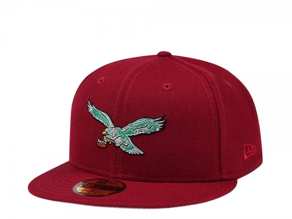 New Era Philadelphia Eagles Red Throwback Edition 59Fifty Fitted Cap