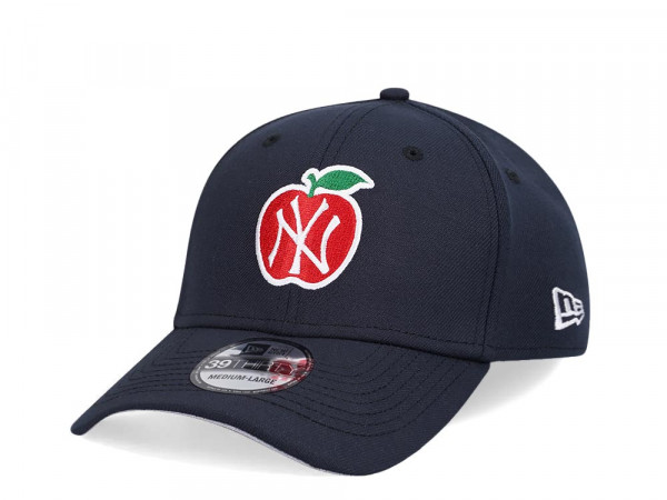 New Era New York Yankees All Navy Apple Edition 39Thirty Stretch Cap