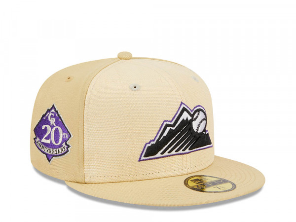New Era Colorado Rockies 20th Anniversary Raffia Front Vegas Gold Edition 59Fifty Fitted Cap