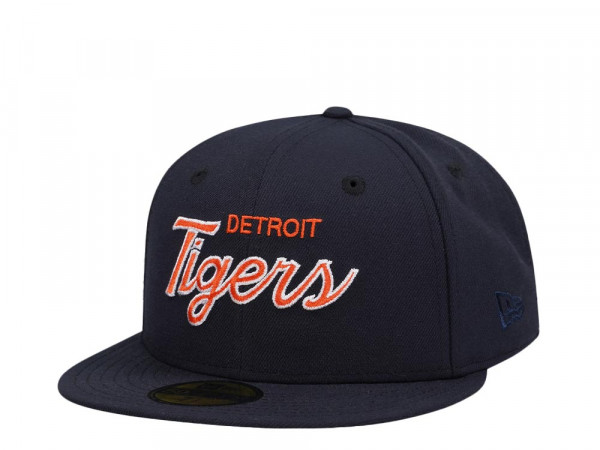 New Era Detroit Tigers Navy Script Edition 59Fifty Fitted Cap