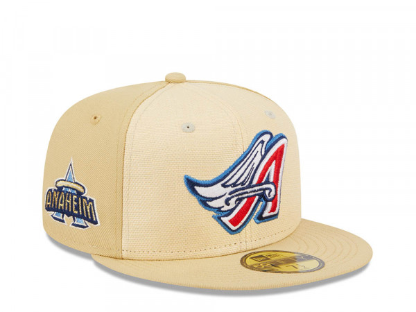 New Era Anaheim Angels Raffia Front Vegas Gold Edition 59Fifty Fitted Cap