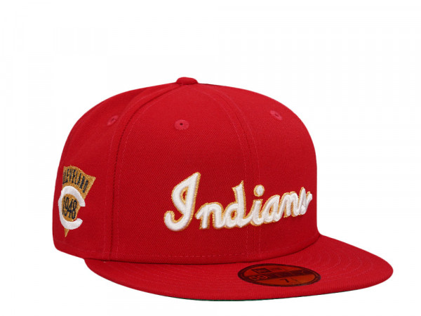 New Era Cleveland Indians 1948 Scarlet Red Throwback Edition 59Fifty Fitted Cap