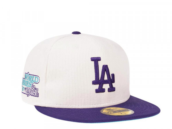 New Era Los Angeles Dodgers World Series 1981 Cream Corduroy Two Tone Edition 59Fifty Fitted Cap