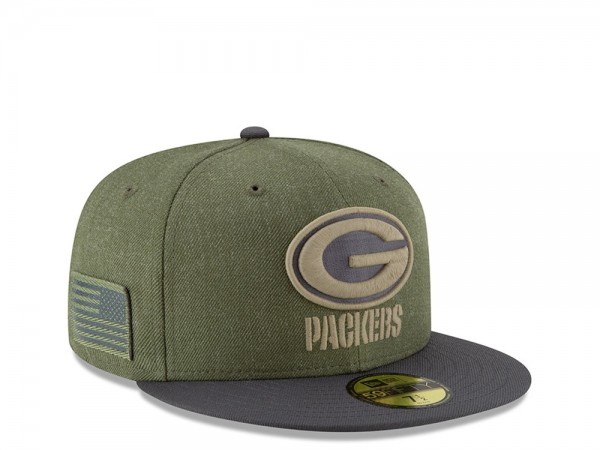 New Era Green Bay Packers Salute to Service 2018 fitted Cap