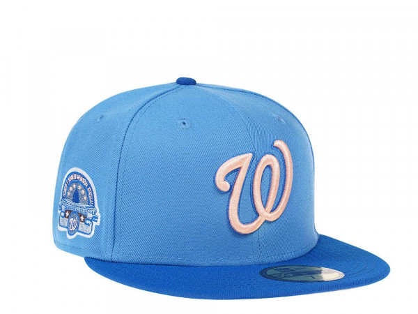 New Era Washington Nationals Stadium Patch Sapphire Peach Two Tone Edition 59Fifty Fitted Cap