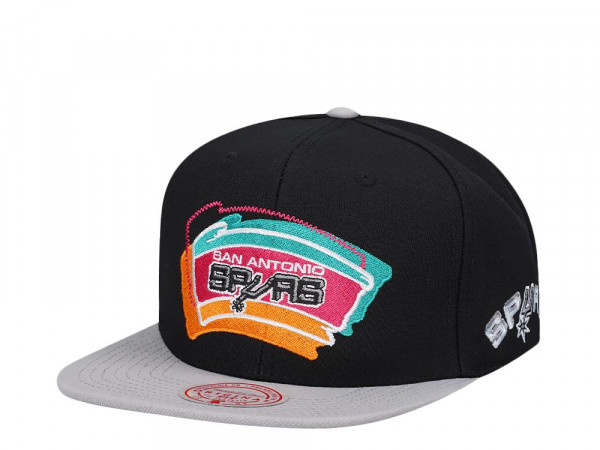 Mitchell & Ness San Antonio Spurs Logo Blur Hardwood Classic Snapback Cap