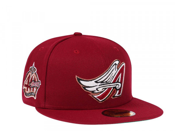 New Era Anaheim Angels 40th Anniversary Smooth Red Throwback Edition 59Fifty Fitted Cap