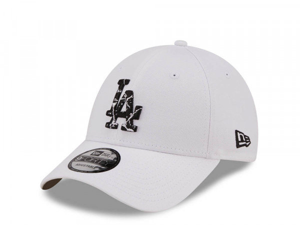 New Era Los Angeles Dodgers White Marble Infill Edition 9Forty Strapback Cap