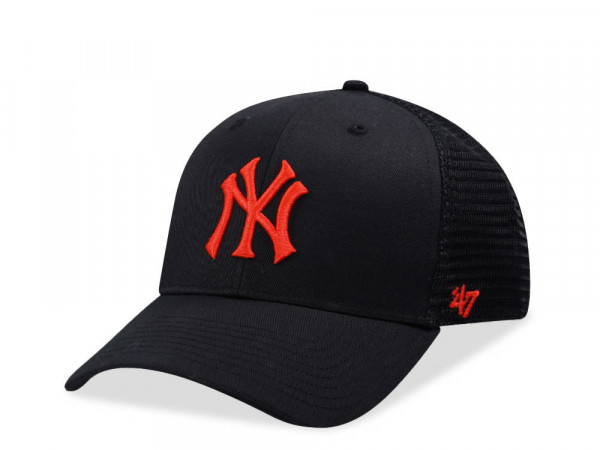 47Brand New York Yankees Black MVP Trucker Snapback Cap