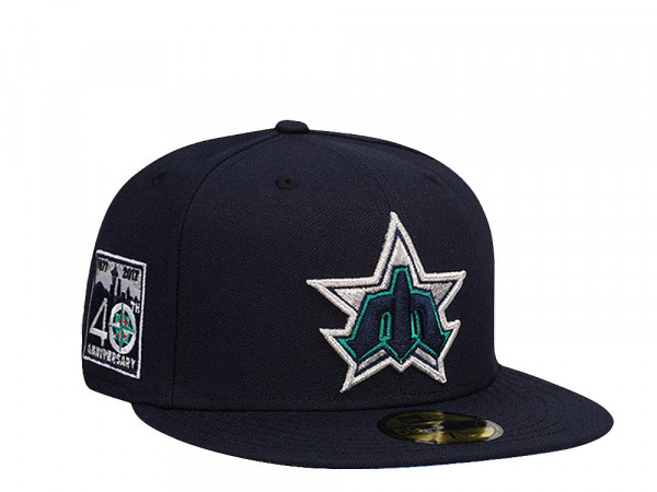 New Era Seattle Mariners 40th Anniversary Glacier Blue Edition 59Fifty Fitted Cap