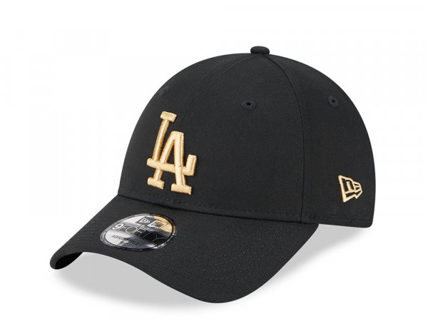 New Era Los Angeles Dodgers Essential League Black Metallic Gold 9Forty Strapback Cap