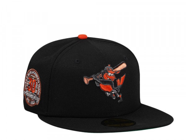 New Era Baltimore Orioles 30th Anniversary Black Throwback Edition 59Fifty Fitted Cap