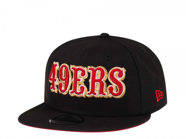 New Era San Francisco 49ers Black and Red Script Edition 9Fifty Snapback Cap
