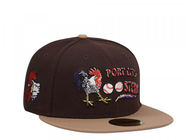 New Era Port City Roosters Brown Classic Two Tone Edition 59Fifty Fitted Cap