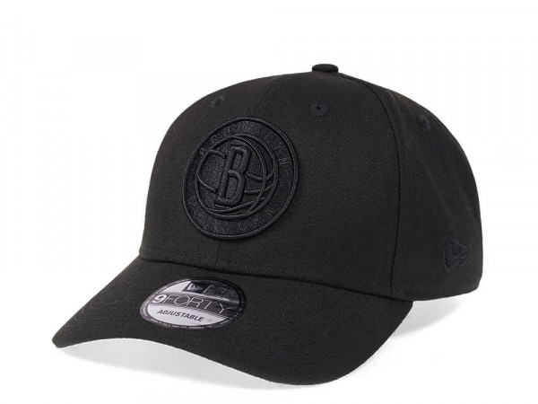 New Era Brooklyn Nets All Black 9Forty Snapback Cap