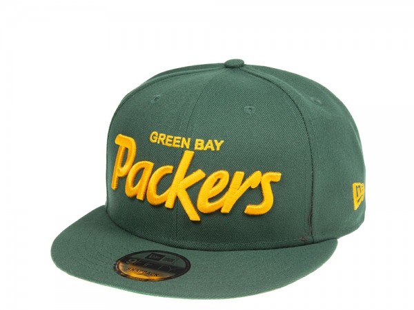 New Era Green Bay Packers Throwback Script 9Fifty Snapback Cap