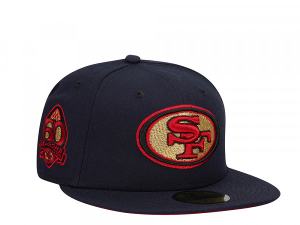 New Era San Francisco 49ers 60 Seasons Gold and Navy Edition 59Fifty Fitted Cap
