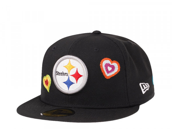 New Era Pittsburgh Steelers Black Chainstitchheart Edition 59Fifty Fitted Cap