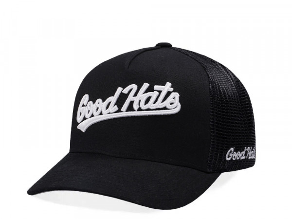 Good Hats Script Black Trucker Edition Snapback Cap
