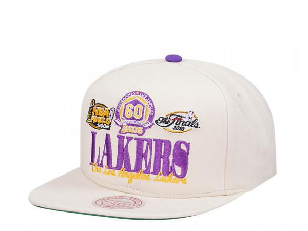 Mitchell & Ness Los Angeles Lakers Reframe Retro Off White Snapback Cap