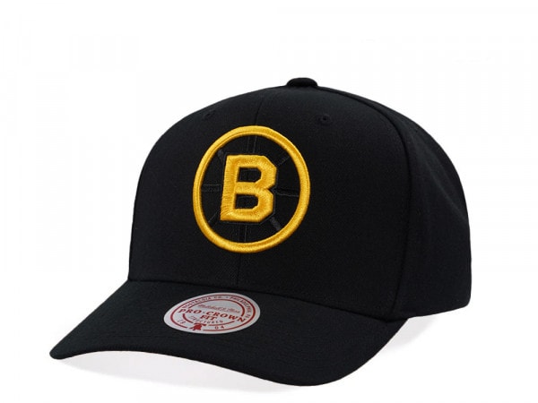 Mitchell & Ness Boston Bruins Pro Crown Fit Vintage Black Snapback Cap