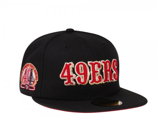 New Era San Francisco 49ers 40th Anniversary Black and Red Edition 59Fifty Fitted Cap