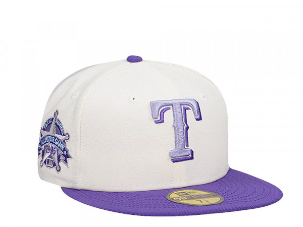 New Era Texas Rangers All Star Game 1995 Cream Purple Two Tone Edition 59Fifty Fitted Cap