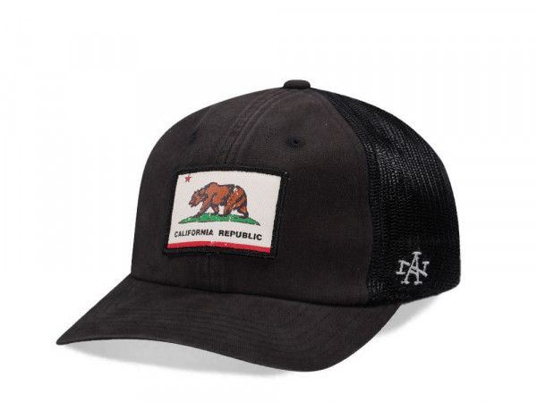 American Needle California Badger Black Trucker Strapback Cap