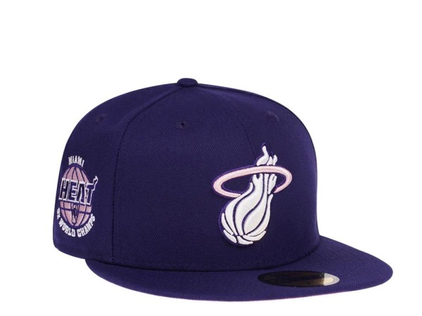 New Era Miami Heat Purple Champs Edition 59Fifty Fitted Cap