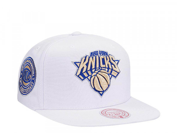 Mitchell & Ness New York Knicks 70th Anniversary Winter White Snapback Cap