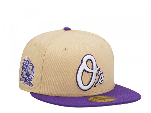 New Era Baltimore Orioles 50th Anniversary Vegas Color Flip Two Tone Edition 59Fifty Fitted Cap