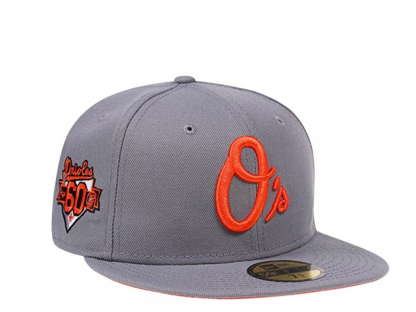 New Era Baltimore Orioles 60th Anniversary Orange Pop Edition 59Fifty Fitted Cap