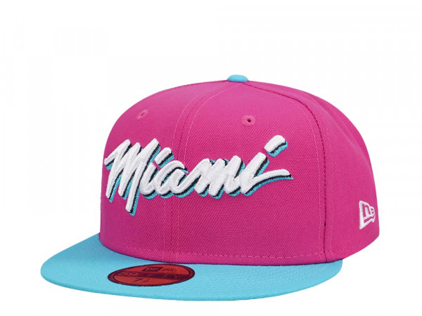 New Era Miami Heat City Beetroot Two Tone Edition 59Fifty Fitted Cap