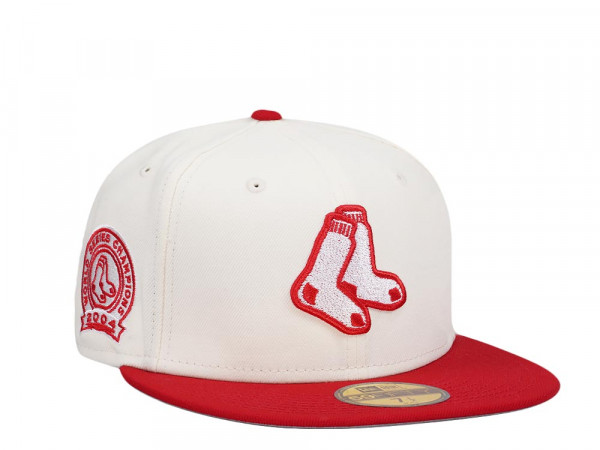 New Era Boston Red Sox World Series Champions 2004 Chrome White Two Tone Edition 59Fifty Fitted Cap