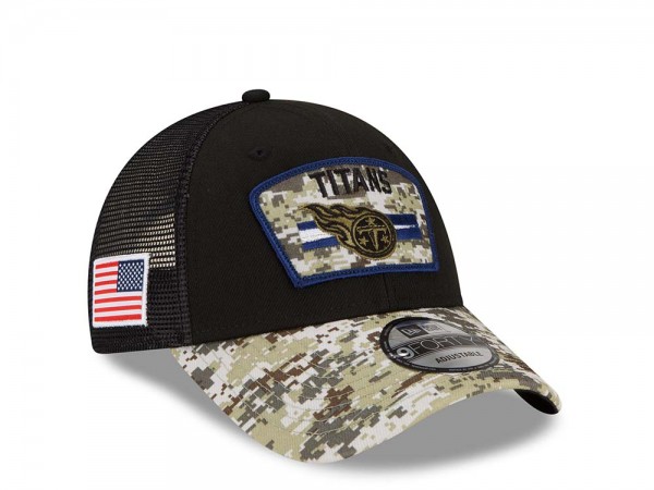 New Era Tennesee Titans Salute to Service 21 9Forty Trucker Snapback Cap