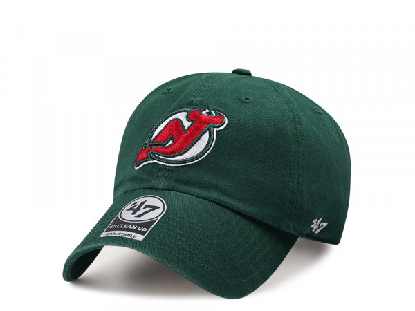 47Brand New Jersey Devils Vintage Dark Green Clean up Strapback Cap