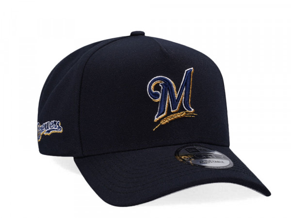 New Era Milwaukee Brewers Navy Classic Edition 9Forty A Frame Snapback Cap