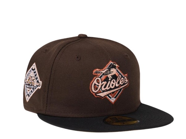 New Era Baltimore Orioles 25th Anniversary Coffee Peach Edition 59Fifty Fitted Cap