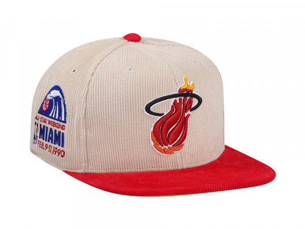 Mitchell & Ness Miami Heat All Star 1990 Two Tone Hardwood Classic Cord Edition Dynasty Fitted Cap