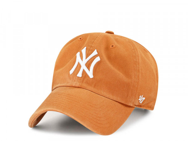 47Brand New York Yankees Burnt Orange Clean Up Strapback Cap