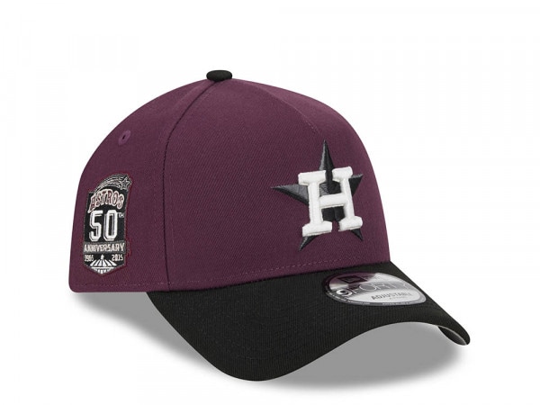 New Era Houston Astros 50th Anniversary Two Tone Plum 9Forty A Frame Snapback Cap