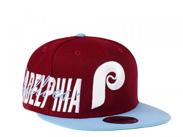 New Era Philadelphia Phillies Maroon Sidefront Edition 9Fifty Snapback Cap
